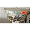 Image 9 : Pair: Solid Veined Marble Pedestals - Carved, Ormolu Details - 43" H, 19" dia.