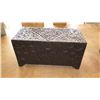 Image 6 : Antique Ebonized Carved Wood Camphor Chest - 37x17x19