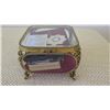 Image 12 : Gilded Glass Jewelry Box w/Givenchy Coin Purse, Commemorative Coin, & Misc.