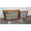 Image 1 : Qty 2 Wood Framed Mirrors (One with Hawaiian Quilt Design) 24x18