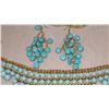 Image 3 : Jewelry: Turquoise Dangling Earrings, Blue Multi-Tiered Bead Necklace w/Bracelet