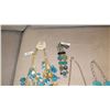 Image 3 : Jewelry:  Blue/Gold Tone Seashells Motif Cluster Drape Necklace, Bracelet, 2 Necklaces