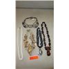 Image 1 : Jewelry: Multi-Strand Niihau Momi Shell Necklace and 4 Misc. Shell/Bead Necklaces