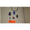Image 2 : Jewelry: Rope Chain with 5 Misc. Glass Pendants