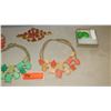 Image 3 : Jewelry: Orange and Green-Hued Necklaces (2), Earrings (2 prs), Bracelet