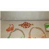 Image 4 : Jewelry: Orange and Green-Hued Necklaces (2), Earrings (2 prs), Bracelet
