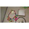 Image 3 : Jewelry: Multi Tier Beaded Drape Necklace, Rope Chain w/Amethyst Pendants, 3 Glass Pendants