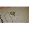 Image 2 : Jewelry: Semi-Precious Bead Necklace w/Quartz Pendant, Bracelet, Chain w/Pendant, Earrings