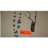 Image 2 : Jewelry: Necklace w/Irredescent Beads, Rope Necklace w/Enameled Pendant, Violet Drop Earrings