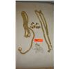 Image 1 : Jewelry:  Gold Tone Link Chain Necklace, Belt, 2 Pairs Dangling Earrings