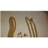 Image 2 : Jewelry:  Gold Tone Link Chain Necklace, Belt, 2 Pairs Dangling Earrings