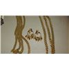 Image 3 : Jewelry:  Gold Tone Link Chain Necklace, Belt, 2 Pairs Dangling Earrings