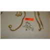 Image 4 : Jewelry:  Gold Tone Link Chain Necklace, Belt, 2 Pairs Dangling Earrings