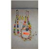 Image 1 : Jewelry: Amber-Hued Bead Necklace, 2 Multi-Colored Necklaces, Earrings