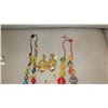 Image 4 : Jewelry: Amber-Hued Bead Necklace, 2 Multi-Colored Necklaces, Earrings