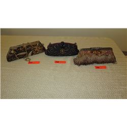 3 New Mary Frances Beaded/Embellished Clutch Style Bags