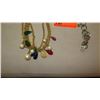 Image 2 : Jewelry: Multi Strand Gold Necklace, "Royal Crowns" Charm Bracelet, Link Charm Bracelet, Earrings,