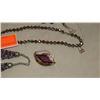 Image 3 : Jewelry: 5 Misc. Black/Brown Bead Necklaces (various styles, lengths), Brooch Pin