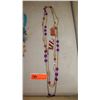 Image 1 : Jewelry: 2 Purple/Orange Glass Bead Necklaces, 2 Colorful Glass Pendants