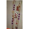 Image 3 : Jewelry: 2 Purple/Orange Glass Bead Necklaces, 2 Colorful Glass Pendants