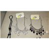 Image 3 : Jewelry: 2 Multi Tier Rhinestone Drape Necklaces, 2 Beaded Necklaces