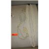Image 1 : Jewelry: Multiple Strand White Pearls, Pearl Drape Necklace, 2 Pairs Earrings