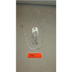 Jewelry: Dainty Rhinestone Necklace, Rhinestone Cascade Earrings