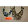 Image 2 : Jewelry: Misc. Multi Tier Blue/Green Stone Necklaces, 2 Pairs Earrings