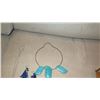 Image 4 : Jewelry: Misc. Multi Tier Blue/Green Stone Necklaces, 2 Pairs Earrings