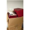 Image 5 : Multiple Boxes of Christmas Decorations: Tree Ornaments, Lights, Ribbons, etc.