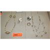 Image 2 : Jewelry: 4 Misc. Pearl/Bead/Rhinestone Necklaces, Ring, Misc.