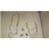 Image 3 : Jewelry: 4 Misc. Bead/Ring Chain Necklaces, 3 Misc. Heirloom Rings