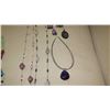 Image 3 : Jewelry: 2 Long Glass/Bead Fashion Necklaces, Rope Chain w/5 Pendants