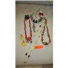 Image 1 : Jewelry: 4 Colorful Bead Necklaces, Misc. Earrings