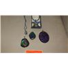 Image 2 : Jewelry: Satin Rope Necklaces, Glass Starfish Pendant & 4 Misc. Pendants