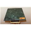 Image 2 : Gilded Sevres Style Mounted Pedestal - Painted, Tapered Marble Top & Base 40" H (14X14)