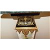 Image 3 : Gilded Sevres Style Mounted Pedestal - Painted, Tapered Marble Top & Base 40" H (14X14)