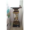 Image 8 : Gilded Sevres Style Mounted Pedestal - Painted, Tapered Marble Top & Base 40" H (14X14)