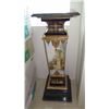 Image 1 : Gilded Sevres Style Mounted Pedestal - Painted, Tapered Marble Top & Base 40" H (14X14)
