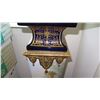 Image 3 : Gilded Sevres Style Mounted Pedestal - Painted, Tapered Marble Top & Base 40" H (14X14)