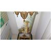 Image 4 : Gilded Sevres Style Mounted Pedestal - Painted, Tapered Marble Top & Base 40" H (14X14)