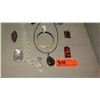Image 2 : Jewelry: Clear Bead Necklace, Rope Chain w/5 Pendants, Bracelet, Earrings