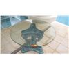Image 3 : Italian Tri-Dolphin Table Base w/Round Glass Table Top 42" dia, 29" H