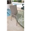 Image 3 : Wrought Iron Painted Table Base w/Round Glass Table Top & 3 Patio Chairs 48" dia, 29" H
