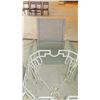 Image 4 : Wrought Iron Painted Table Base w/Round Glass Table Top & 3 Patio Chairs 48" dia, 29" H