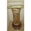 Image 1 : Green Onyx Column Pedestal - Rich Layers of Coppery/Bronze Mineral Deposits 40" H (18X18)