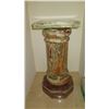 Image 2 : Green Onyx Column Pedestal - Rich Layers of Coppery/Bronze Mineral Deposits 40" H (18X18)