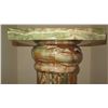 Image 4 : Green Onyx Column Pedestal - Rich Layers of Coppery/Bronze Mineral Deposits 40" H (18X18)