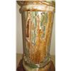Image 5 : Green Onyx Column Pedestal - Rich Layers of Coppery/Bronze Mineral Deposits 40" H (18X18)