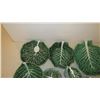 Image 2 : Large Lot of Belo (Portugal) Glazed Green Ceramic Cabbage Serveware, Trays, Bowls, Plates, etc.